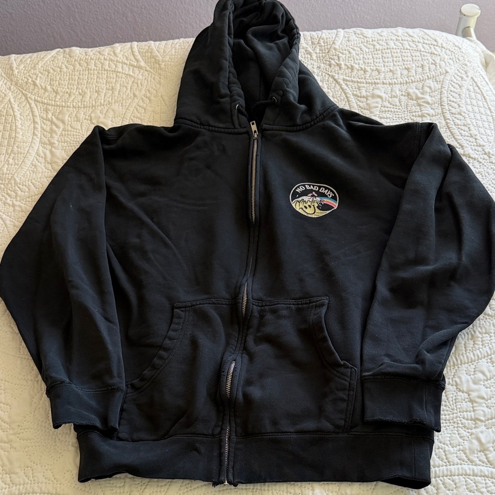 Pink Dolphin No Bad Days Black Zip-Up Hoodie